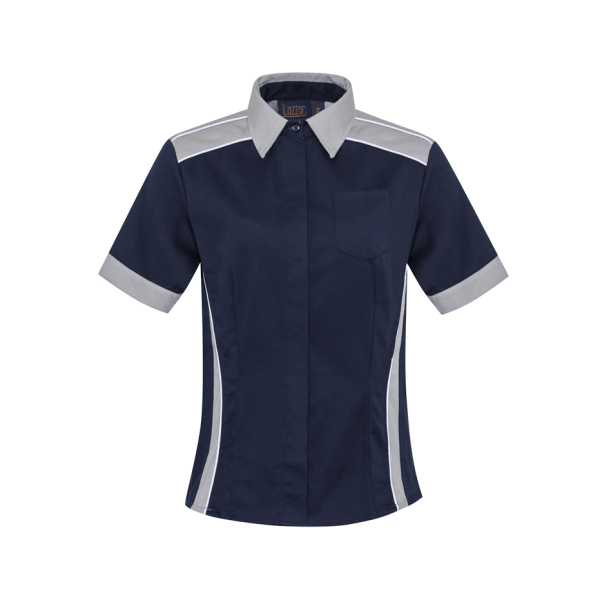 Navy/Gray Circuit Short Sleeve Shirt For Women